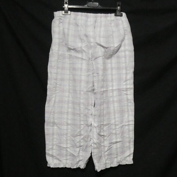 TIME OUT | medium | Lilac - Blue - White Plaid Pajama Bottoms | Ruffled Hem - Picture 2 of 16